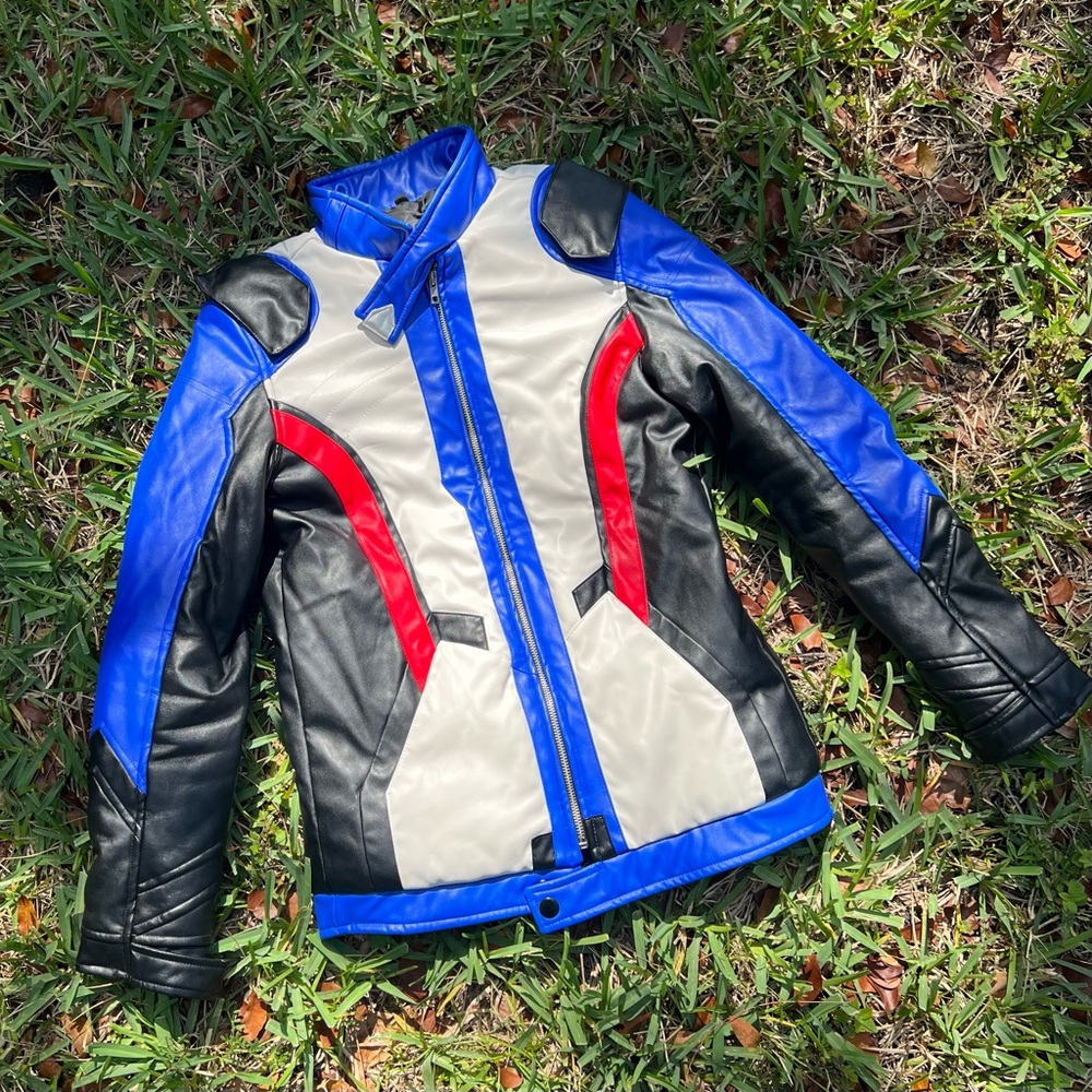 Mens Jack Morrison Overwatch Soldier 76 Cosplay Motorcycle Leather Jacket